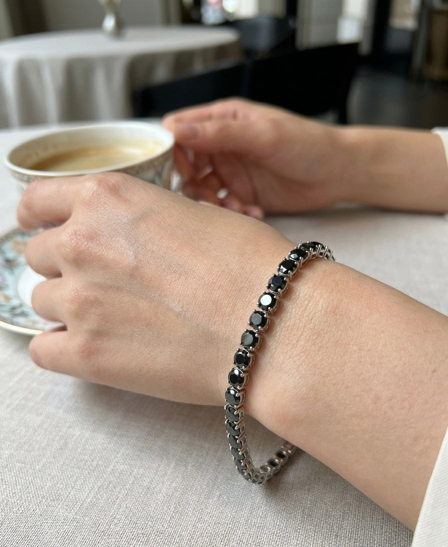 zluxia - Bracciale Tennis "Eclissi Notturna"