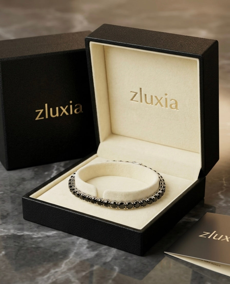 zluxia - Bracciale Tennis "Eclissi Notturna"