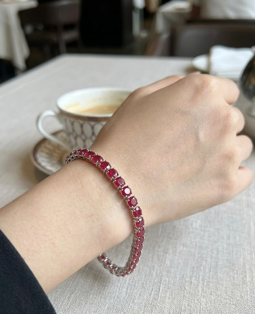 zluxia - Bracciale Tennis "Cuore Scarlatto"