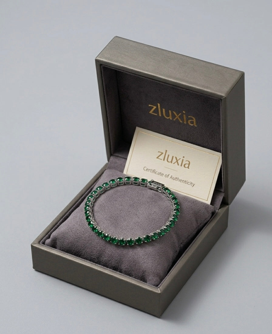 Zluxia "Verde Reale" - Bracciale Tennis