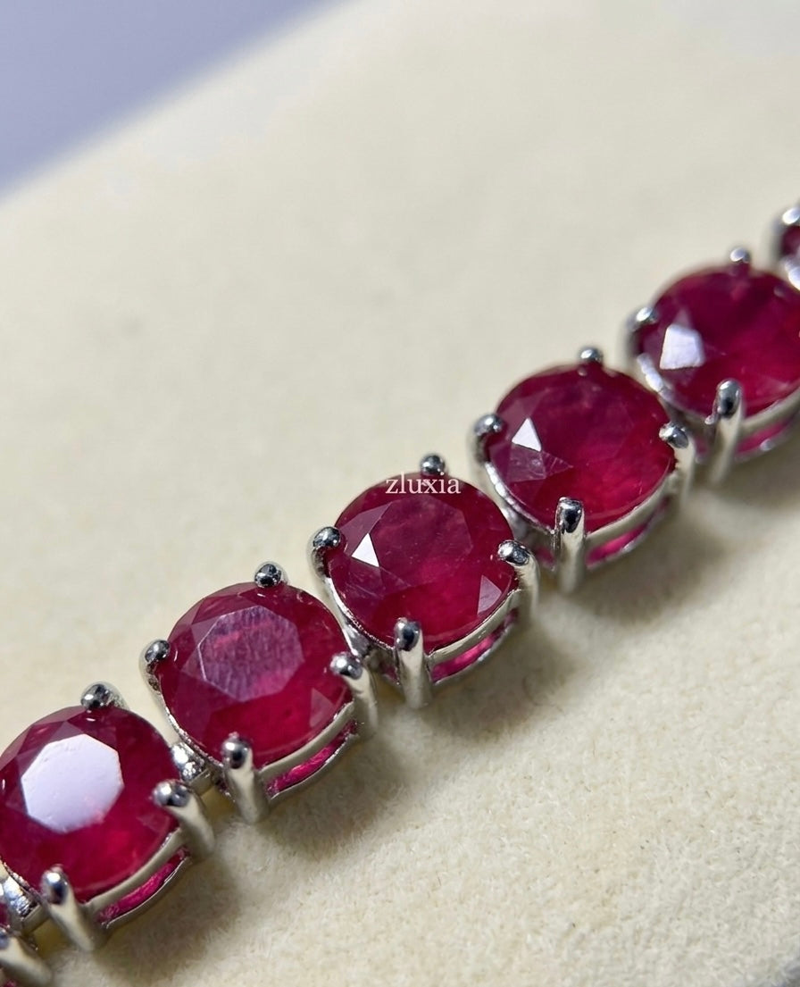 zluxia - Bracciale Tennis "Cuore Scarlatto"