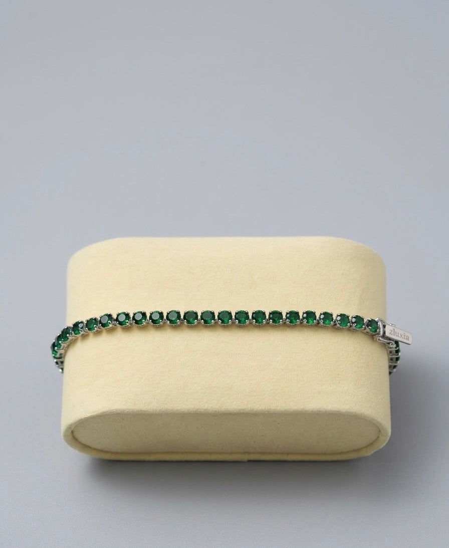 Zluxia "Verde Reale" - Bracciale Tennis