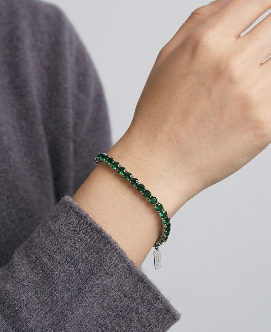 Zluxia "Verde Reale" - Bracciale Tennis